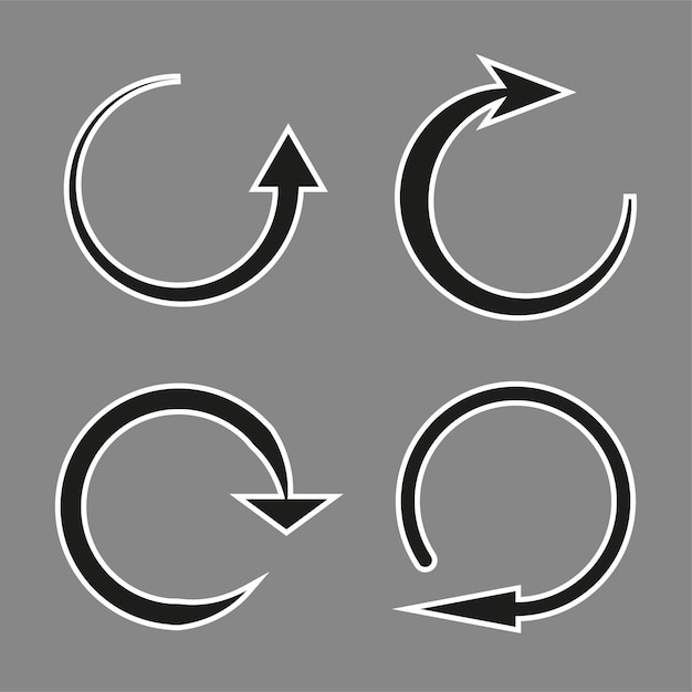 circle spin set. circular arrows. gray background. vector illustration. stock image.
