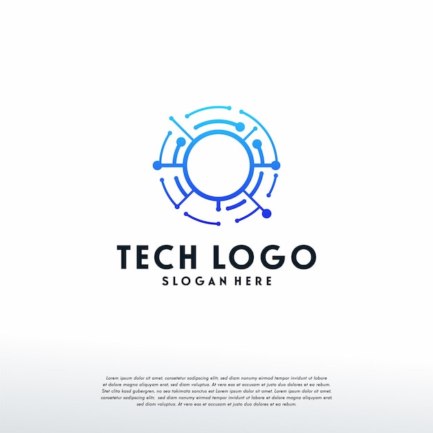 Circle Technology Wire logo template, Pixel Circle logo, Logo symbol icon
