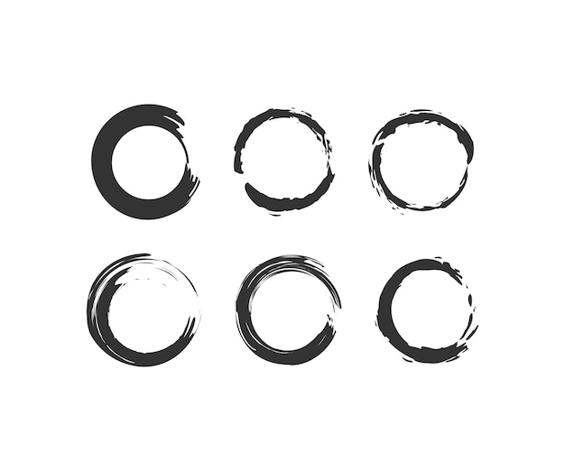 Circles drawn with a brush icon Paint illustration symbol scrible vector