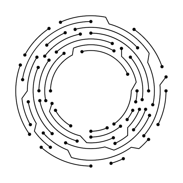 Circuit board circle frame Abstract