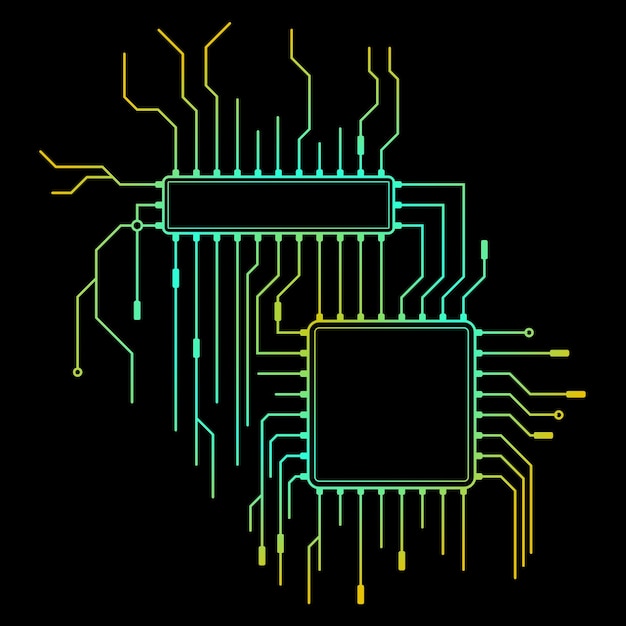 circuit board illustration vector computer technology