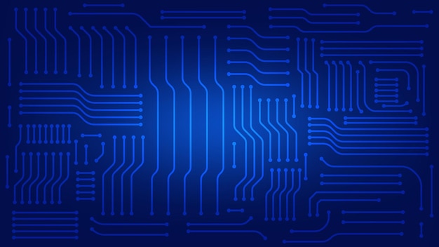 circuit board with blue lighting background. technology and Hi tech graphic design element concept