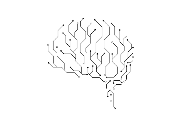 Circuit brain illustration design