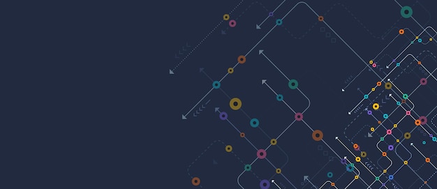 Circuit connect lines and dots Network technology
