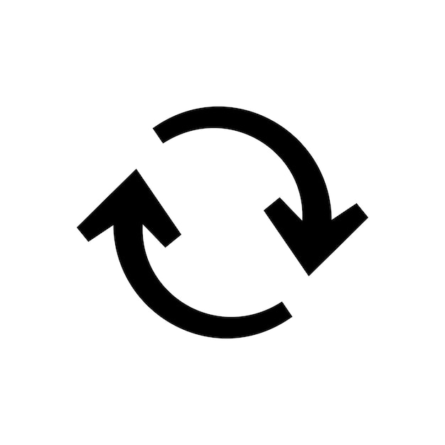 Circular arrows black icon Silhouette for mobile apps The pictogram for interface and infographic