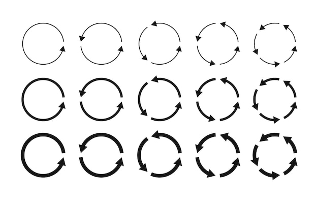 Circular arrows different thickness