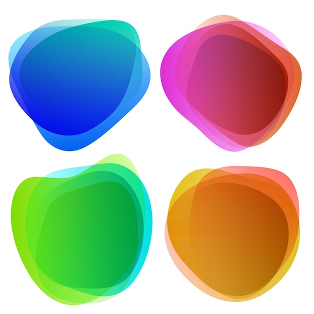 Circular label sticker Design elements circle colors background08