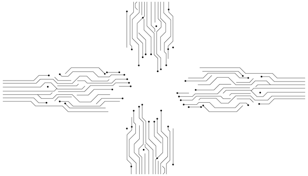 Circular Technology InterfaceAbstract Tech CircuitHUD Element DesignGeometric Tech Pattern