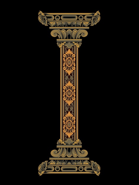 classic style pillar vector design for template color editable