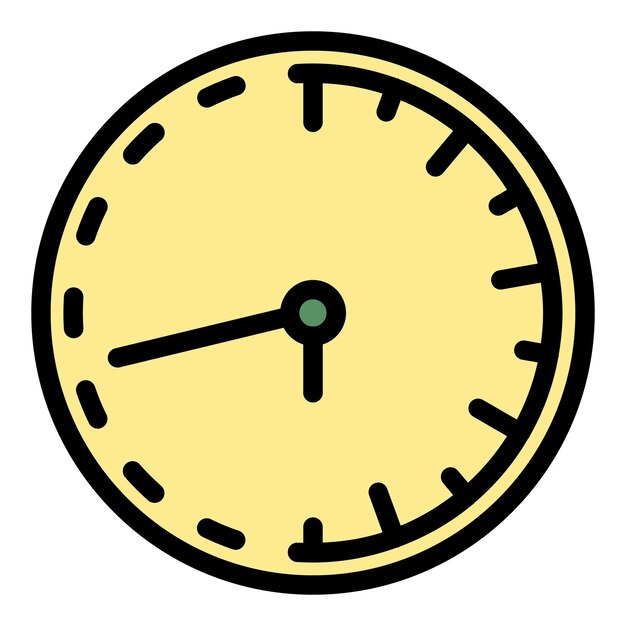 Classic wall clock repair icon Outline classic wall clock repair vector icon color flat isolated