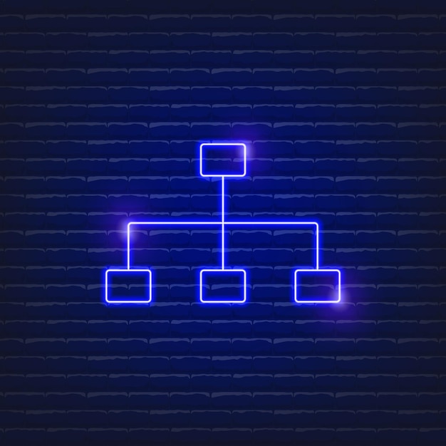 Classification graph neon sign Vector illustration Seo concept