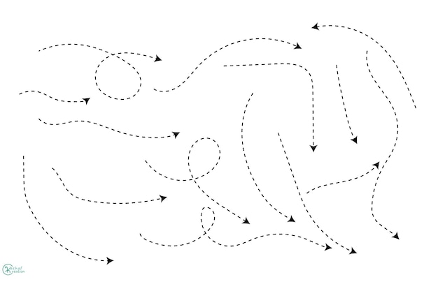 Clean dotstyle handdrawn doodle arrows set