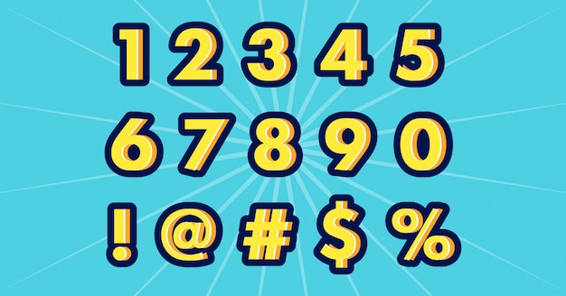 Clean Fresh Decorated Modern Number Set