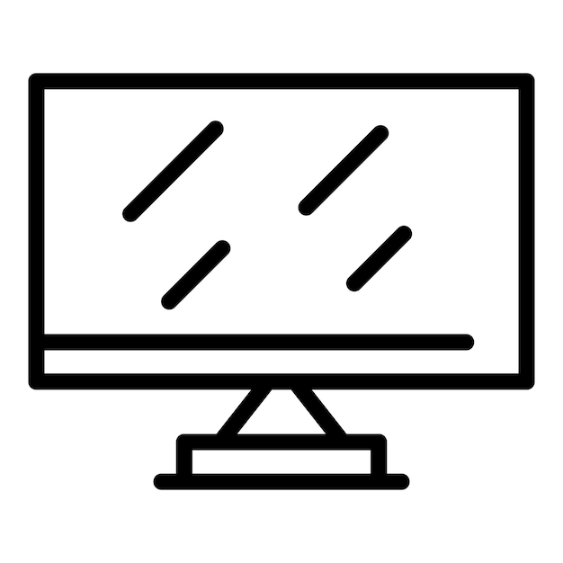 clear monitor icon outline clear monitor vector icon for web design isolated on white background