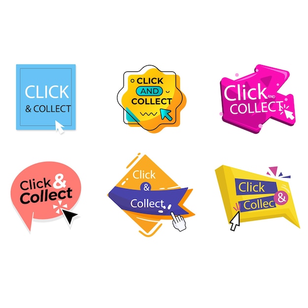 click and collect concept image clipart image isolated on white background