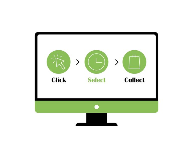 Click and collect your order Goods delivery process icon