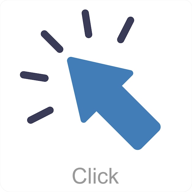Click and direction icon concept