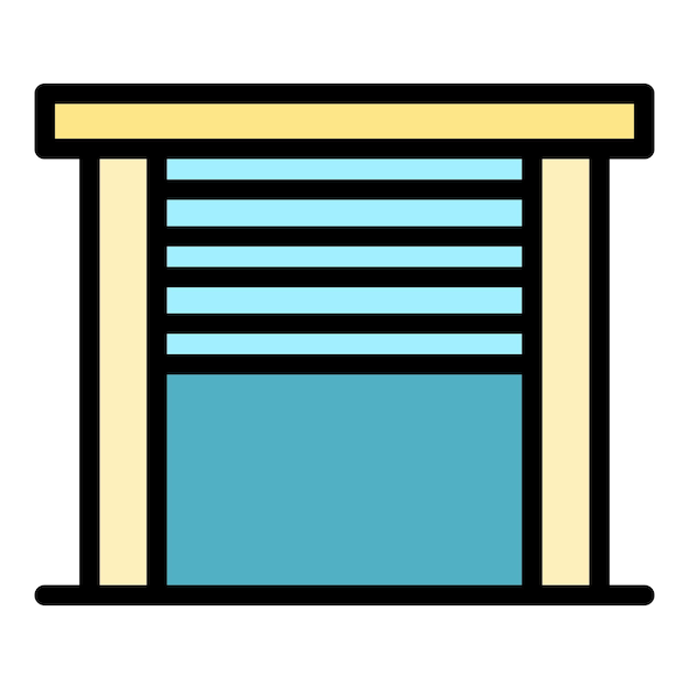 Click automatic gate icon Outline Click automatic gate vector icon for web design isolated on white background color flat