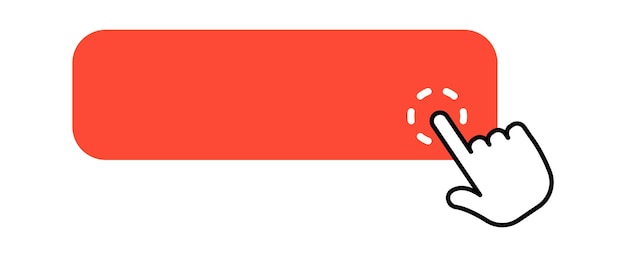 Click Button with Cursor Web Design element Vector illustration