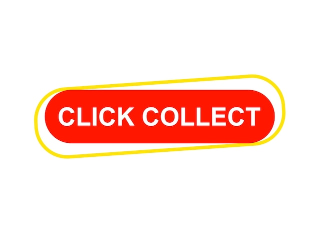 Click collect web Vector Illustration button label template text with colorful icon