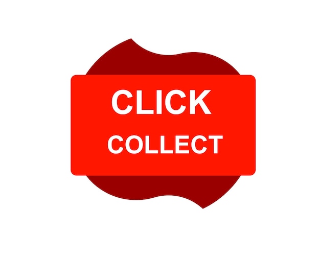 Click collect web Vector Illustration button label template text with colorful icon