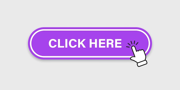 click here banner icon in flat style ecommerce vector illustration on isolated background shopping sign business concept
