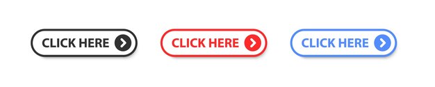 click here button icon mouse cursor push symbol press on the site online bar click promotion banner vector illustration