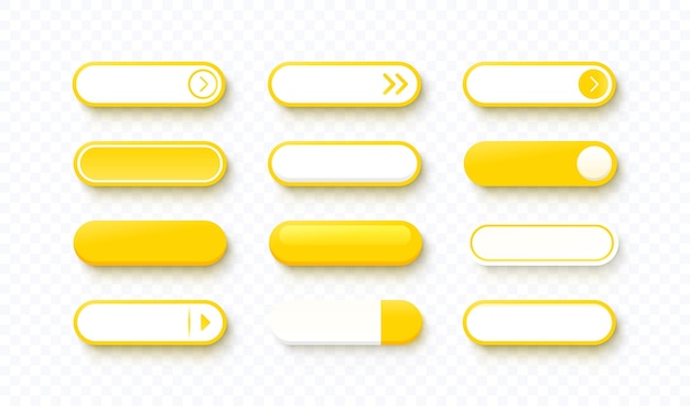 click here button set link mouse click transparent background vector illustration