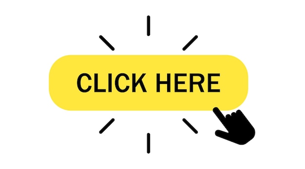 click here button with cursor pointer clicking vector illustration eps 10