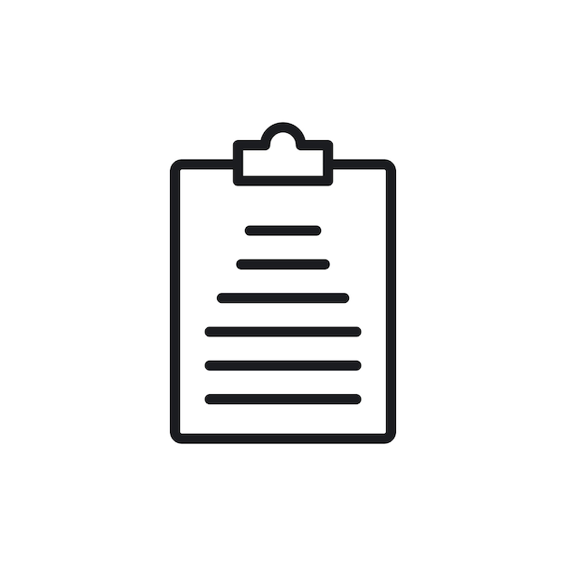 Clipboard icon isolated on white background