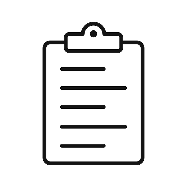 Clipboard icon isolated on white background