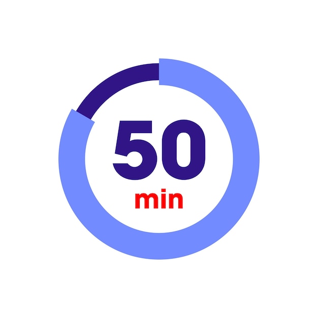Clock Counting Down to Minutes Vector Template