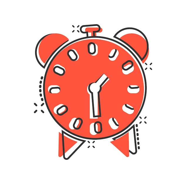 clock icon in comic style watch cartoon vector illustration on white isolated background timer splash effect business concept