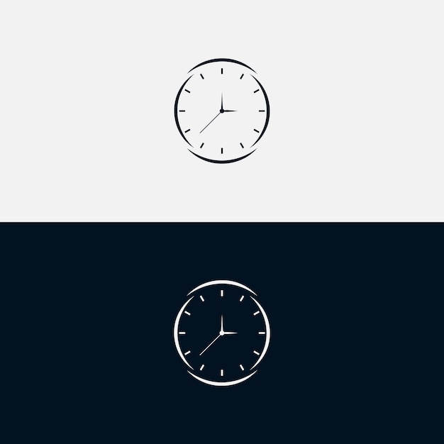 Clock icon in flat style timer on color background Vector design element