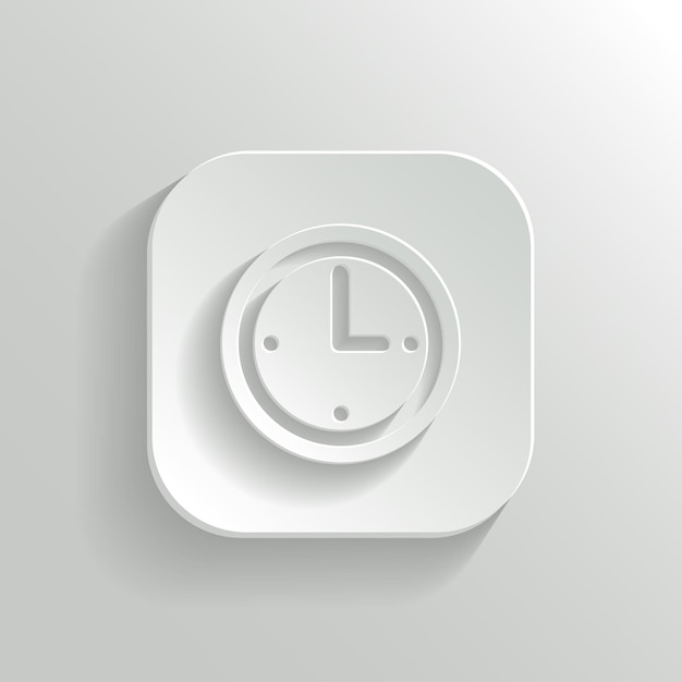 clock icon vector white app button