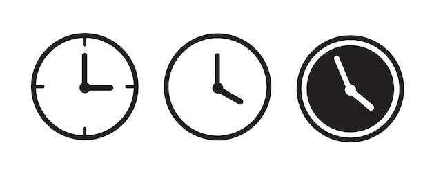 clock icons set analog clock icon time icon vector illustration