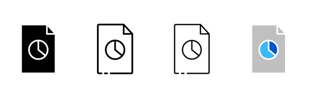 clock inside sheet icon set silhouette linear and flat style vector icons