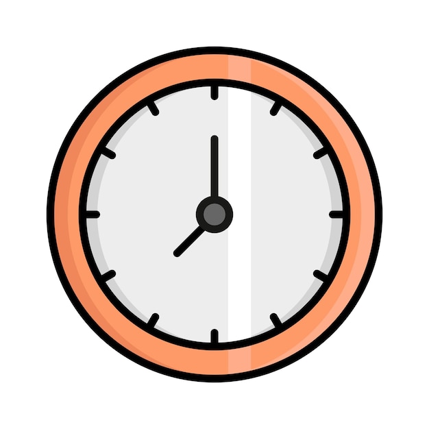 Clock vector icon isolated on white background