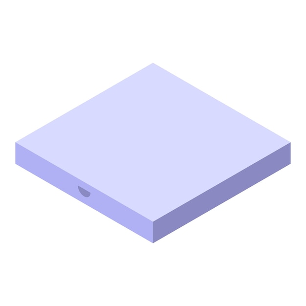 Closed light purple pizza box isometric view