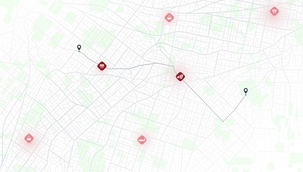 closed turns of the route district road detailed view city isometric city navigation gps map vector