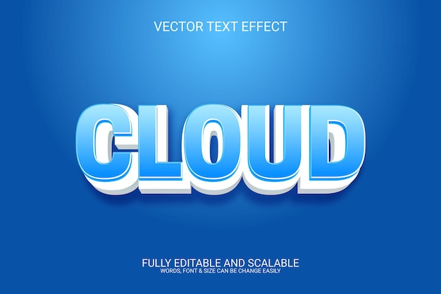cloud 3d vector eps text effect template