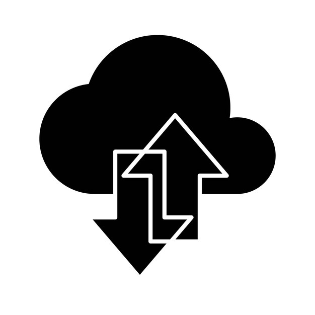 cloud arrow up and down user interface black icon button
