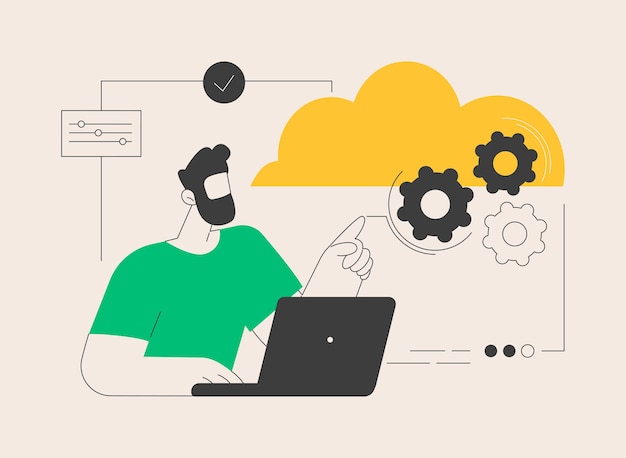 Cloud based engine abstract concept vector illustration