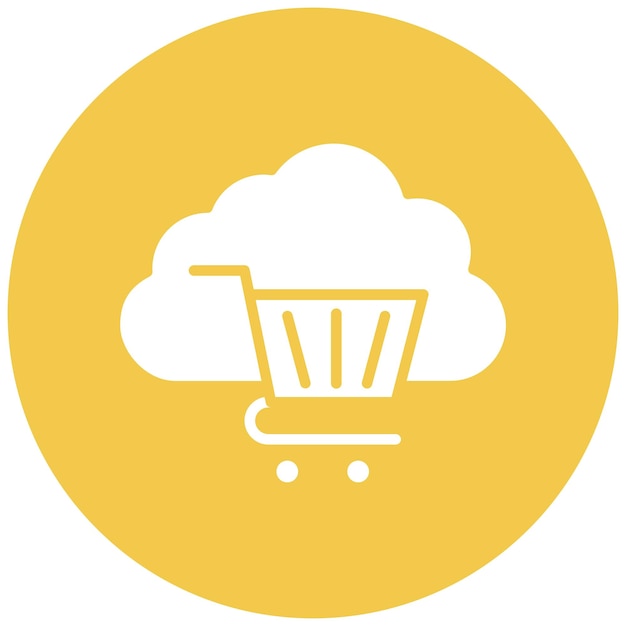 Cloud Cart Vector Illustration Style