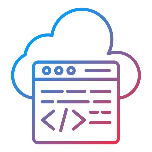 cloud coding icon vector image can be used for computer programming