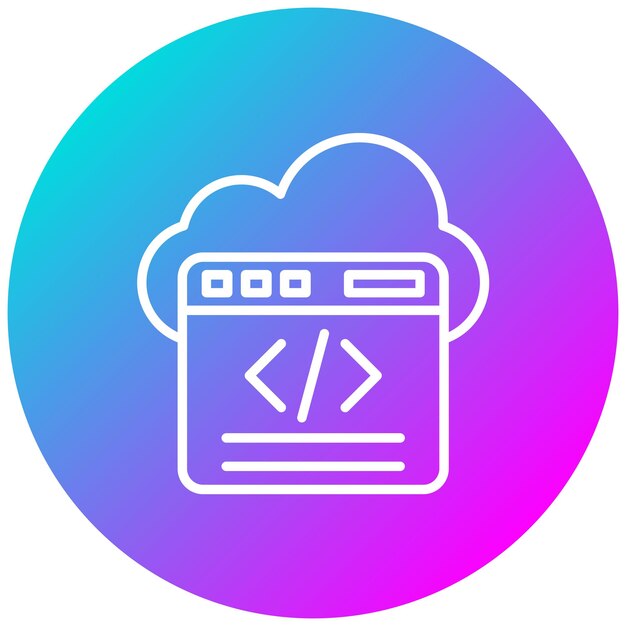 Cloud Coding Vector Illustration Style