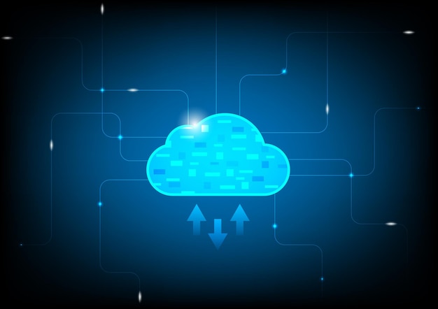cloud computing and data transfer technology illustration