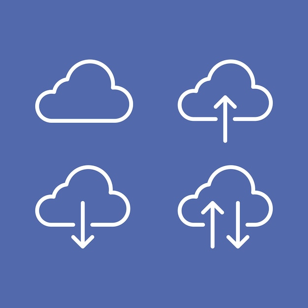 Cloud computing icons set vector illustration template design trendy