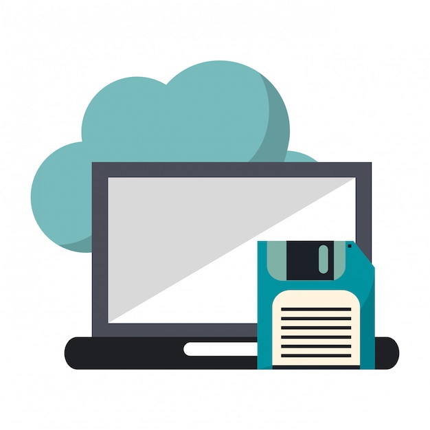 cloud computing laptop and diskette