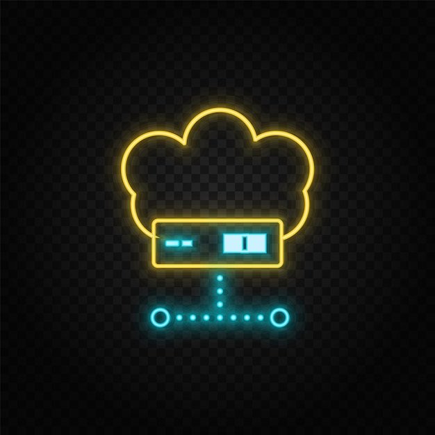 Cloud computing neon icon Web Development Vector Icon Element of simple symbol for websites web design mobile app infographics Line symbol for website design on white background